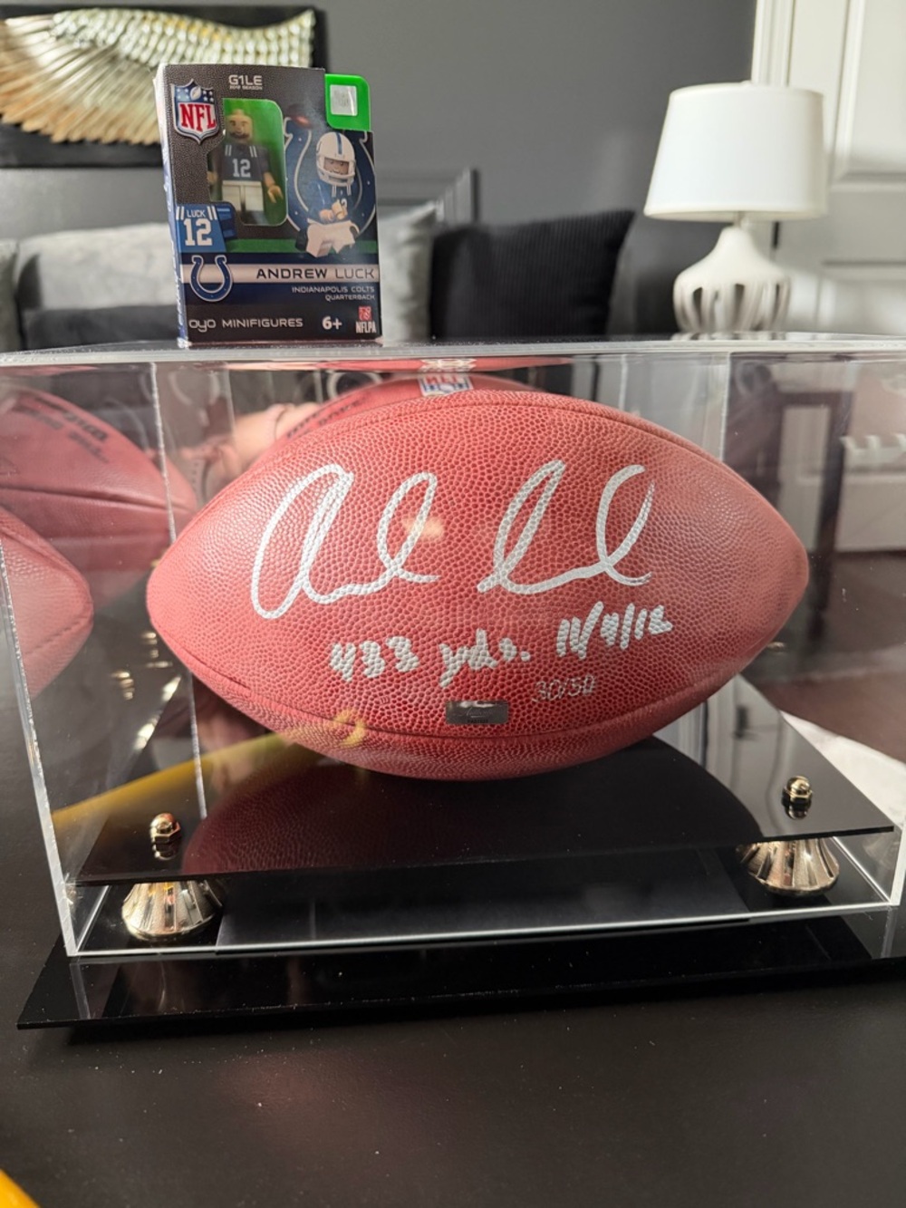 Autographed Football with Silver Signature - Displayed Collectible + extra gifts